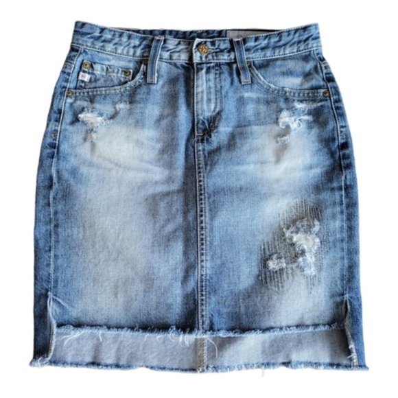 Ag Adriano Goldschmied The Erin distressed denim skirt - Picture 2 of 11
